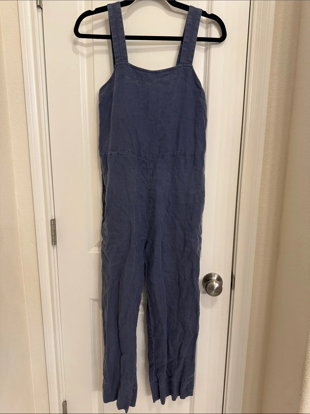 Everlane Blue Wide-Strap Linen Jumpsuit